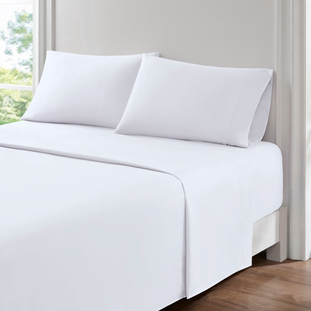 slide 2 of 3, Everyday Living Microfiber Sheet Set - Bright White, Twin Size