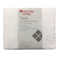 Everyday Living Microfiber Sheet Set - Bright White