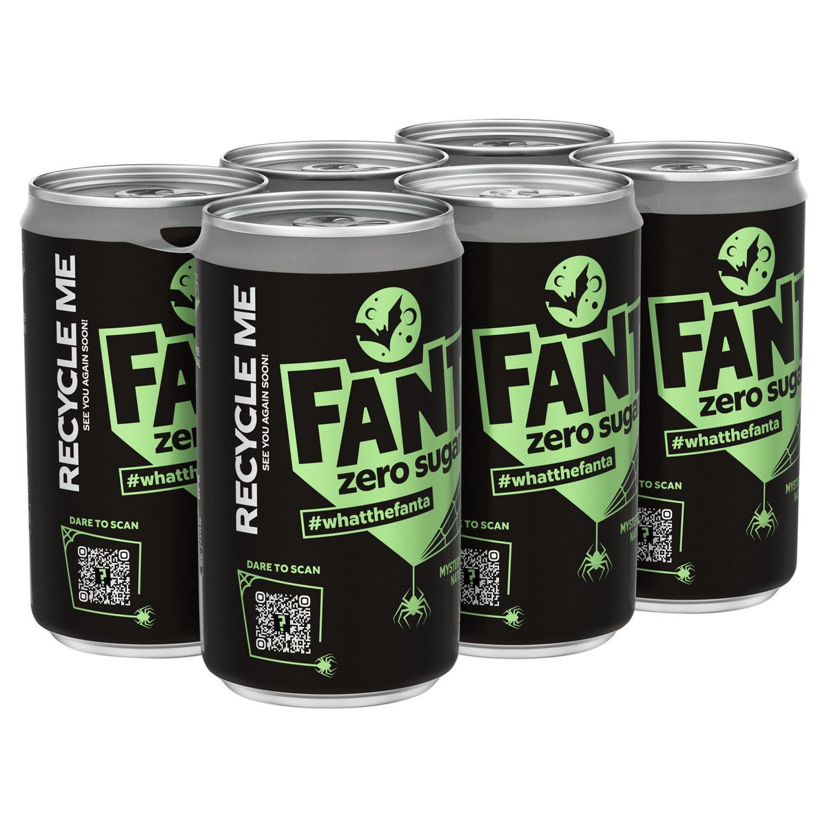 slide 2 of 9, Fanta WTFanta Zero Sugar Black Cans, 7.5 fl oz, 6 Pack, 6 ct