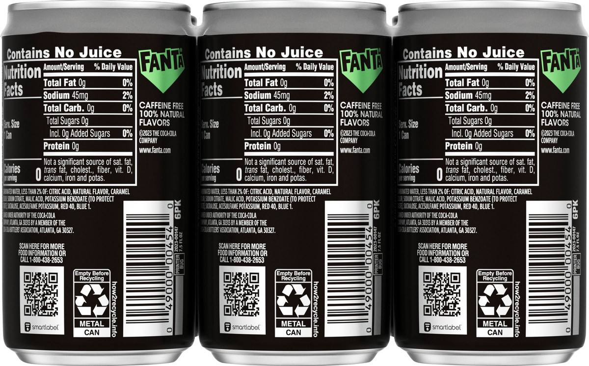 slide 5 of 9, Fanta WTFanta Zero Sugar Black Cans, 7.5 fl oz, 6 Pack, 6 ct