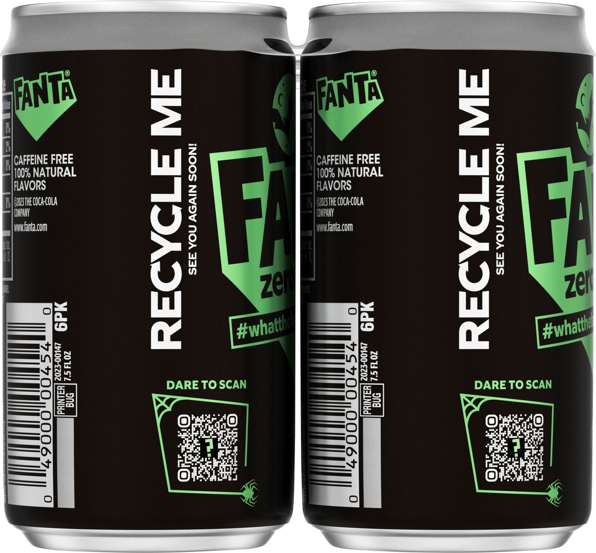 slide 7 of 9, Fanta WTFanta Zero Sugar Black Cans, 7.5 fl oz, 6 Pack, 6 ct