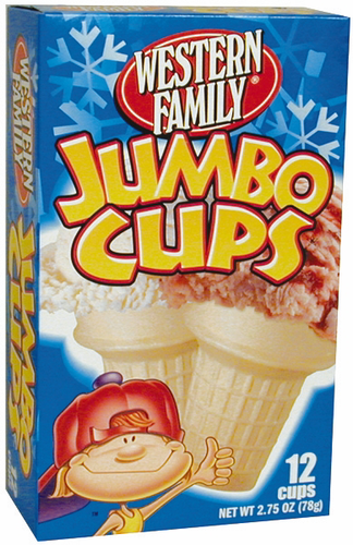 slide 1 of 1, Western Family Jumbo Ice Cream Cone, 12 ct