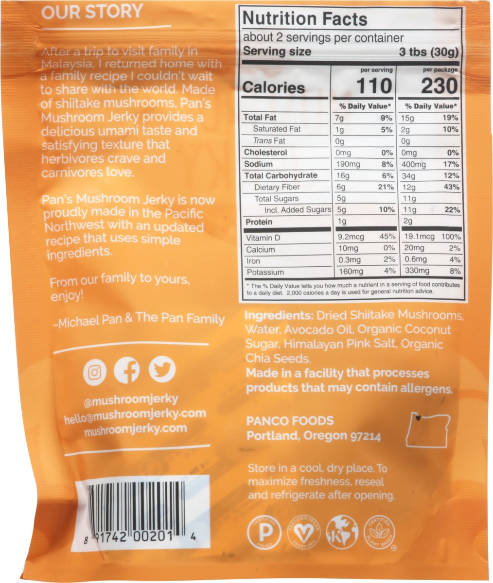slide 7 of 11, Pan's Original Mushroom Jerky - 2.2 oz, 2.2 oz