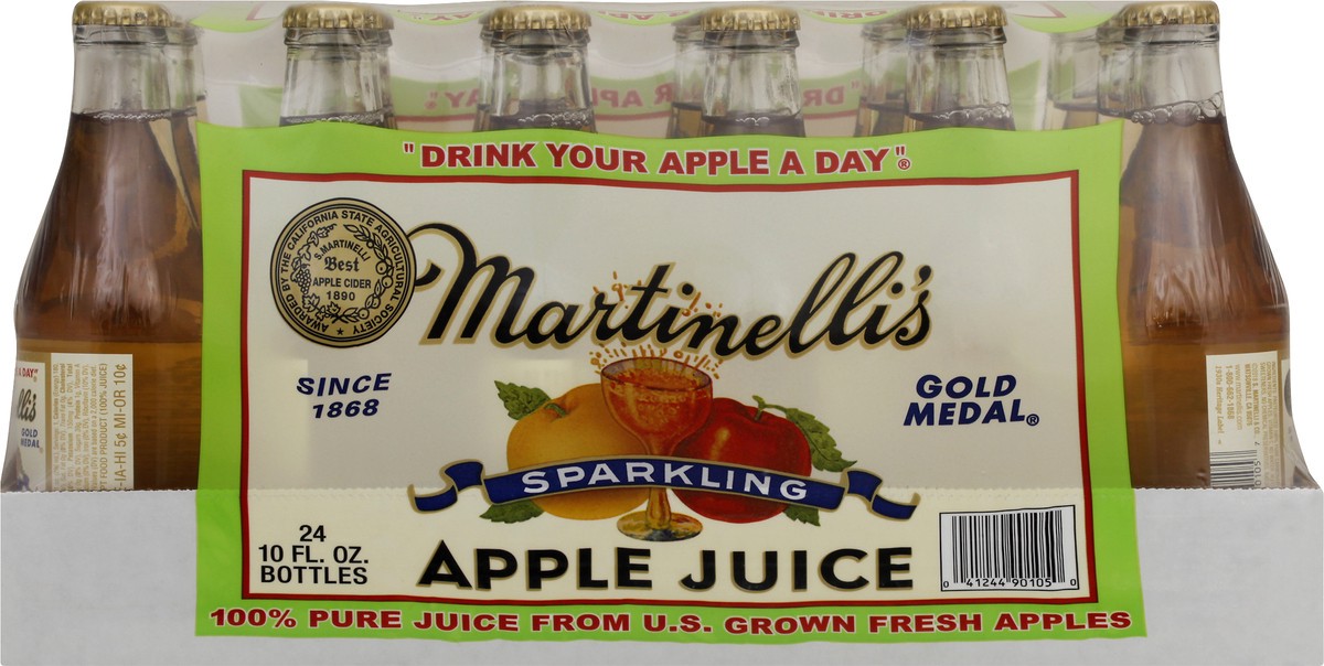 slide 5 of 9, Martinelli's Sparkling Apple Juice 24 ea, 24 ct