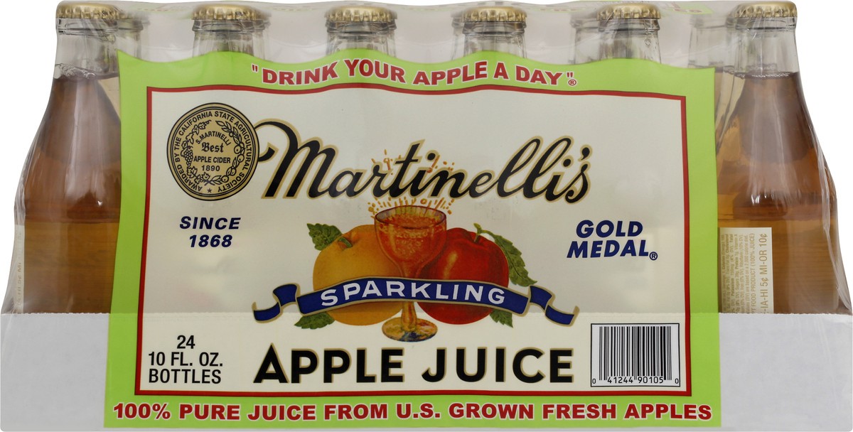 slide 1 of 9, Martinelli's Sparkling Apple Juice - 24 ct, 24 ct