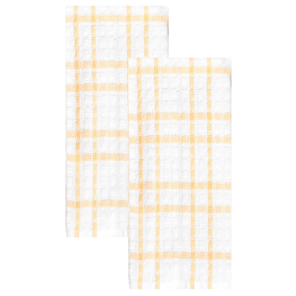 slide 3 of 3, Everyday Living Grid Kitchen Towels - Yellow, 2 ct