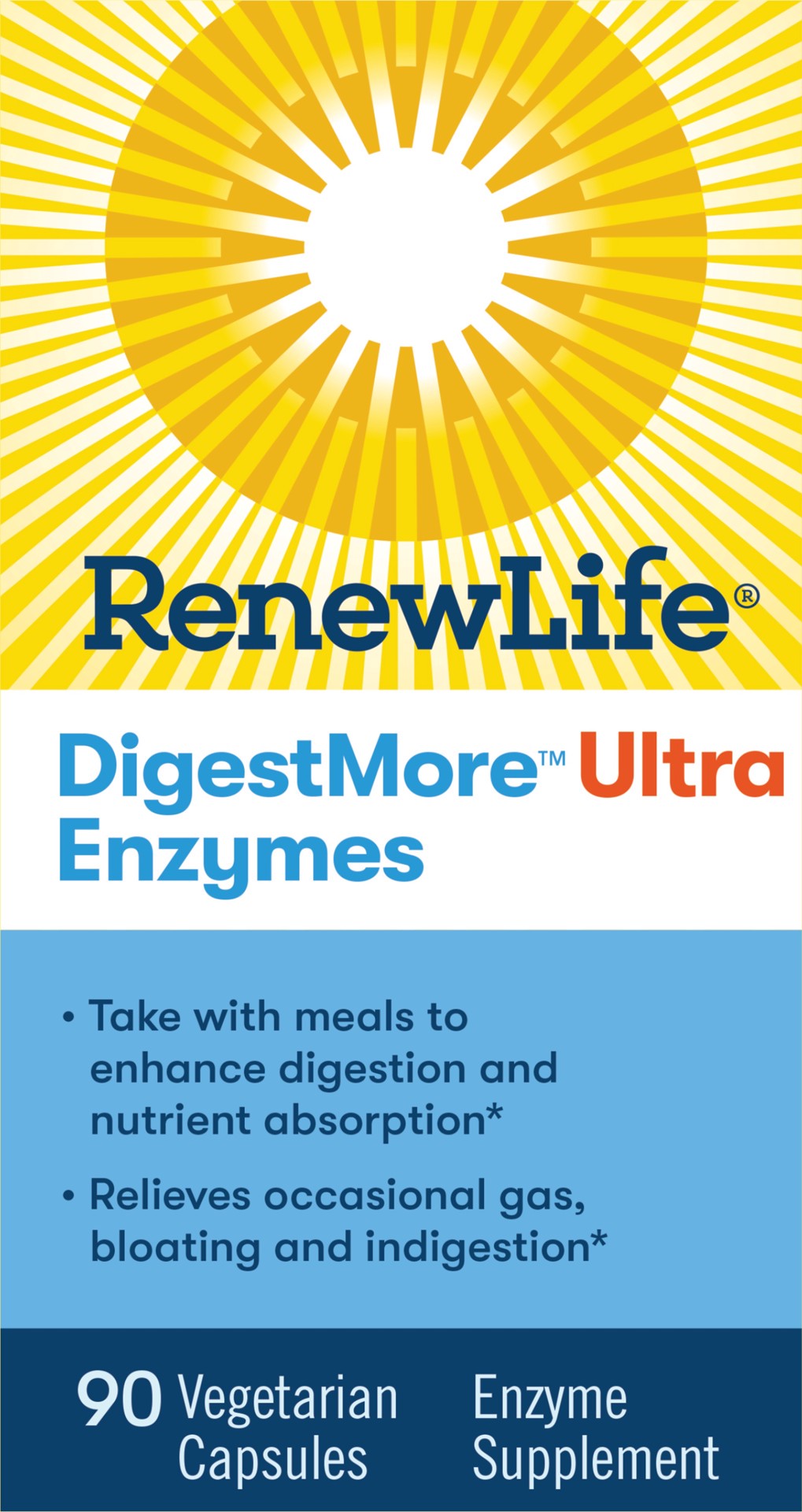 slide 1 of 5, Renew Life Adult DigestMore™ Ultra Enzymes -  Ultra-Strength Plant-Based Digestive Enzyme Formula for Men & Women - 90 Vegetarian Capsules, 90 ct