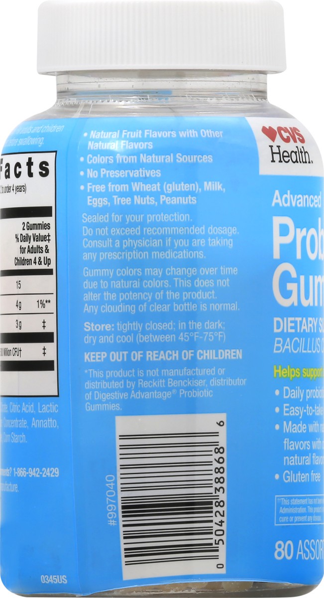 slide 2 of 10, CVS Health Advanced Probiotic Gummies, 80 Ct, 80 ct
