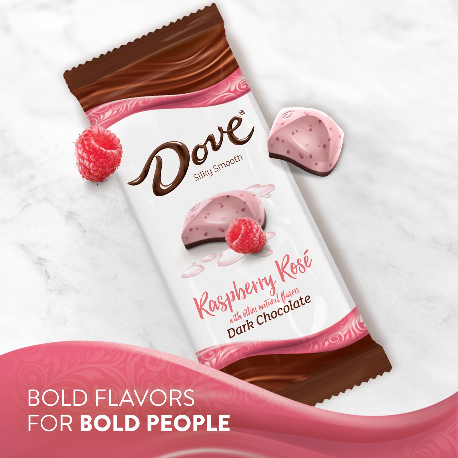 slide 3 of 3, Dove Dark Chocolate Rspbry Rose Bar, 3.3 oz