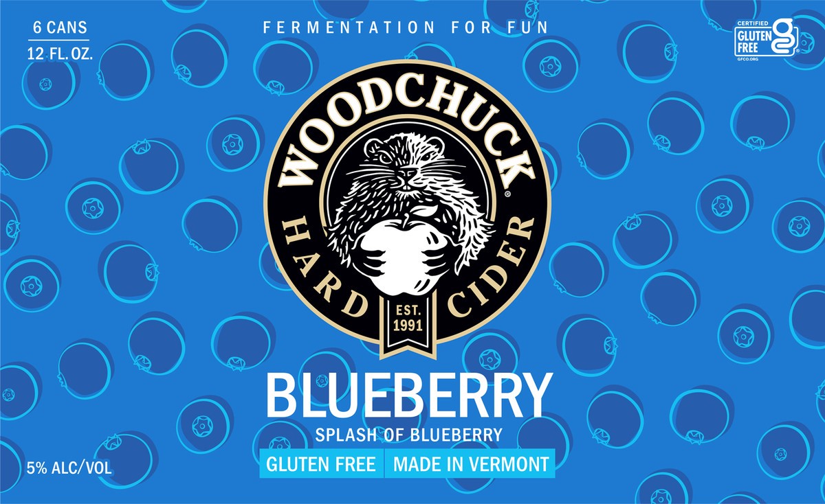 slide 4 of 6, Woodchuck Hard Cider - Blueberry 6 Pack, 12oz Can, 6 ct; 12 oz