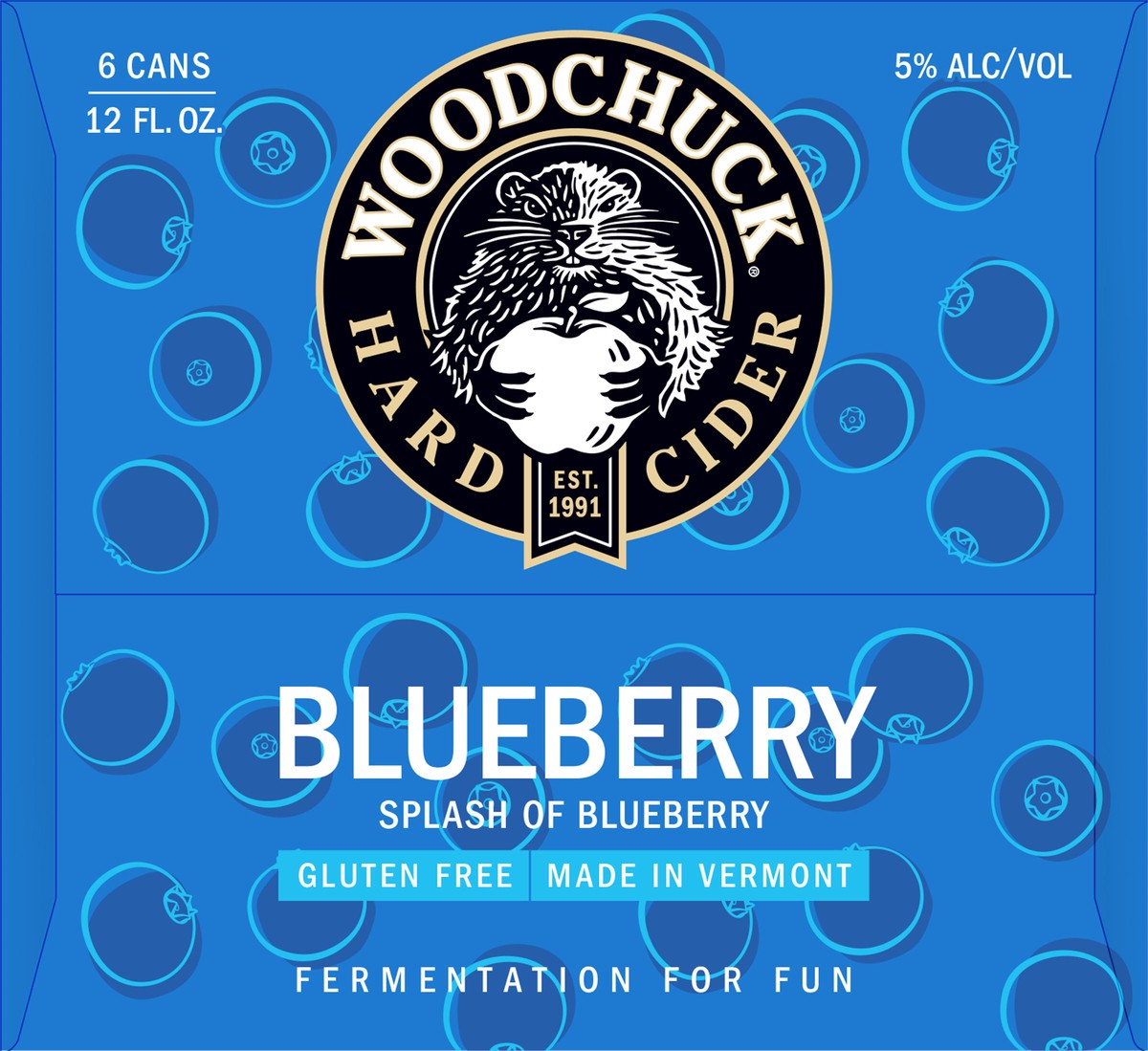 slide 6 of 6, Woodchuck Hard Cider - Blueberry 6 Pack, 12oz Can, 6 ct; 12 oz