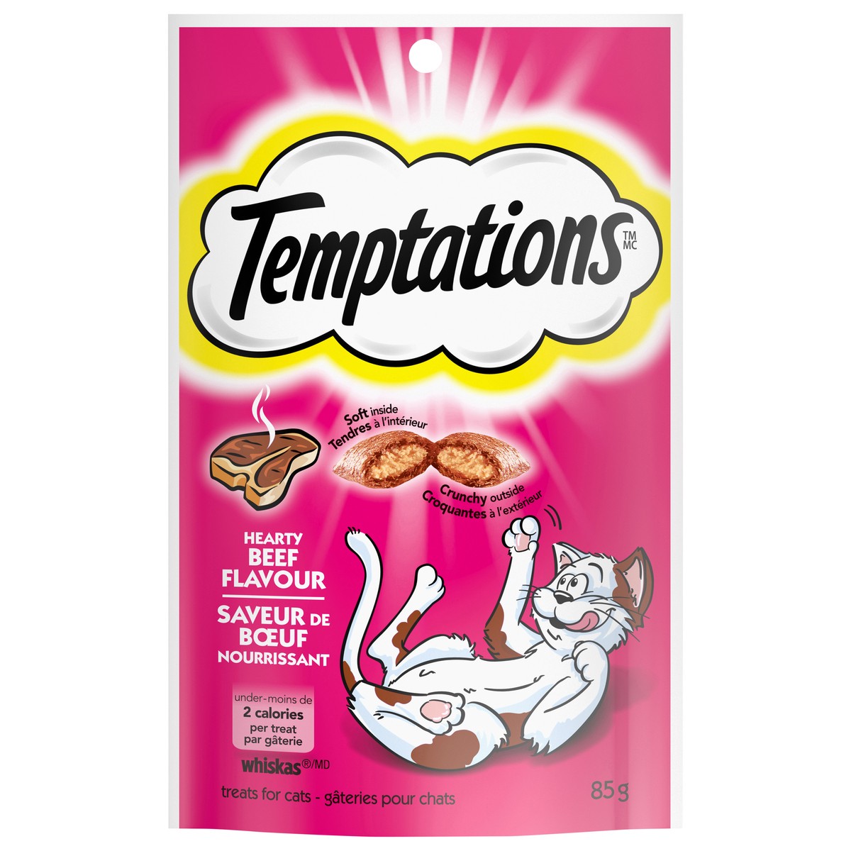 slide 1 of 3, Temptations Whiskas Beef Flavor Temptations Cat Treat, 3 oz