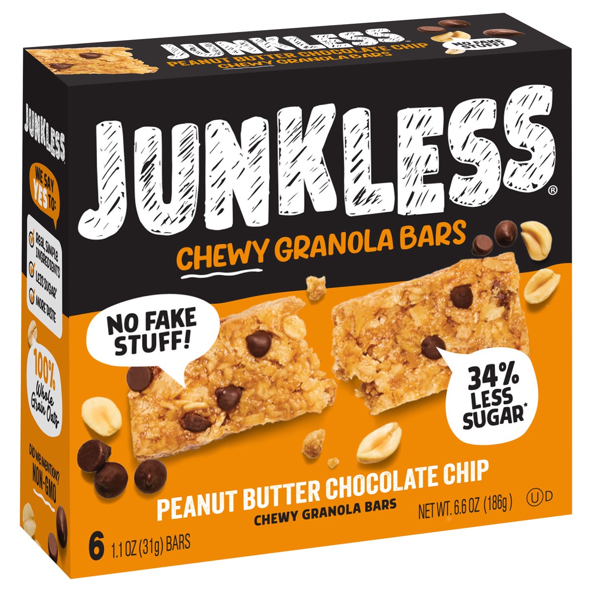 slide 11 of 13, Junkless Peanut Butter Chocolate Chip Chewy Granola Bars, 6 ct