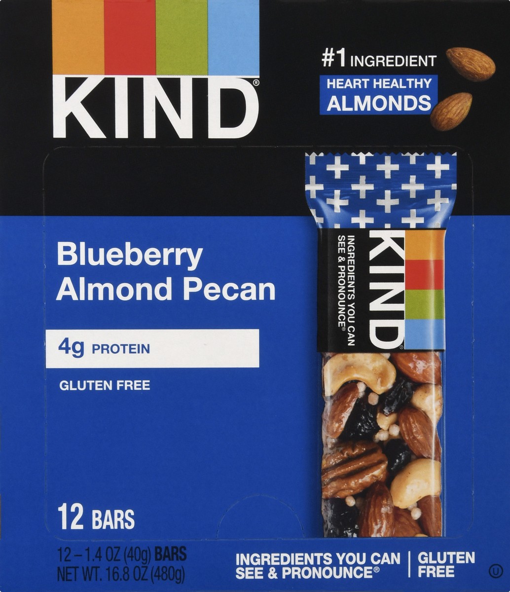 slide 1 of 14, KIND Blueberry Almond Pecan Bar 12 ea, 12 ct