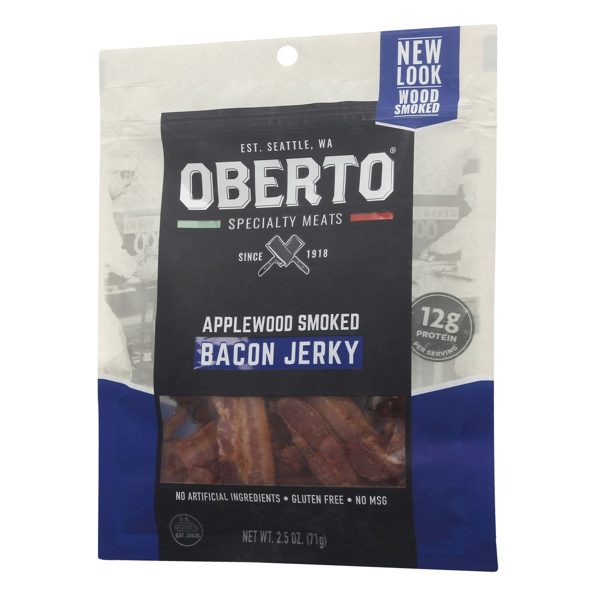slide 1 of 9, Oberto Applewood Smoked Bacon Jerky 2.5 oz, 2.5 oz