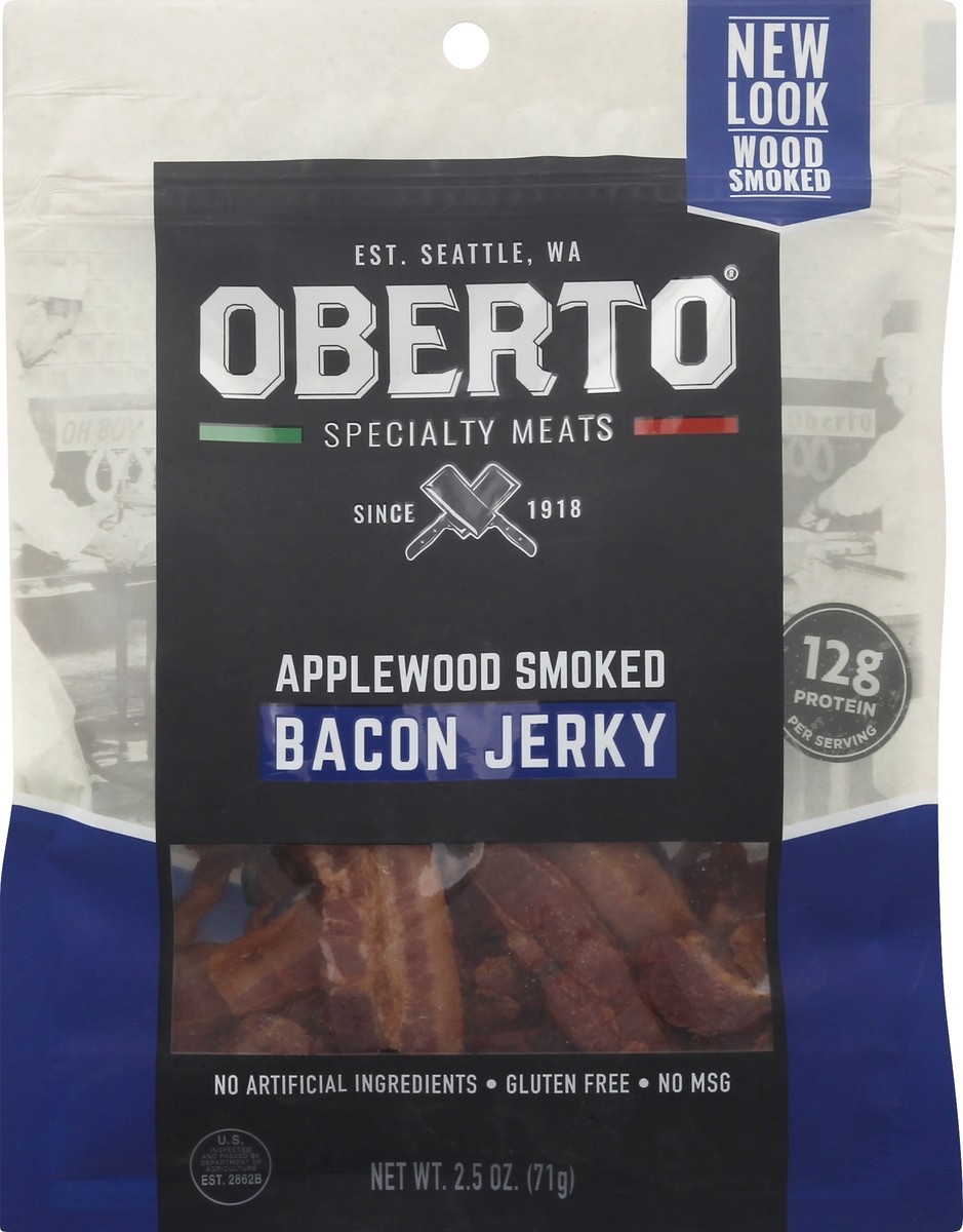 slide 5 of 9, Oberto Applewood Smoked Bacon Jerky 2.5 oz, 2.5 oz