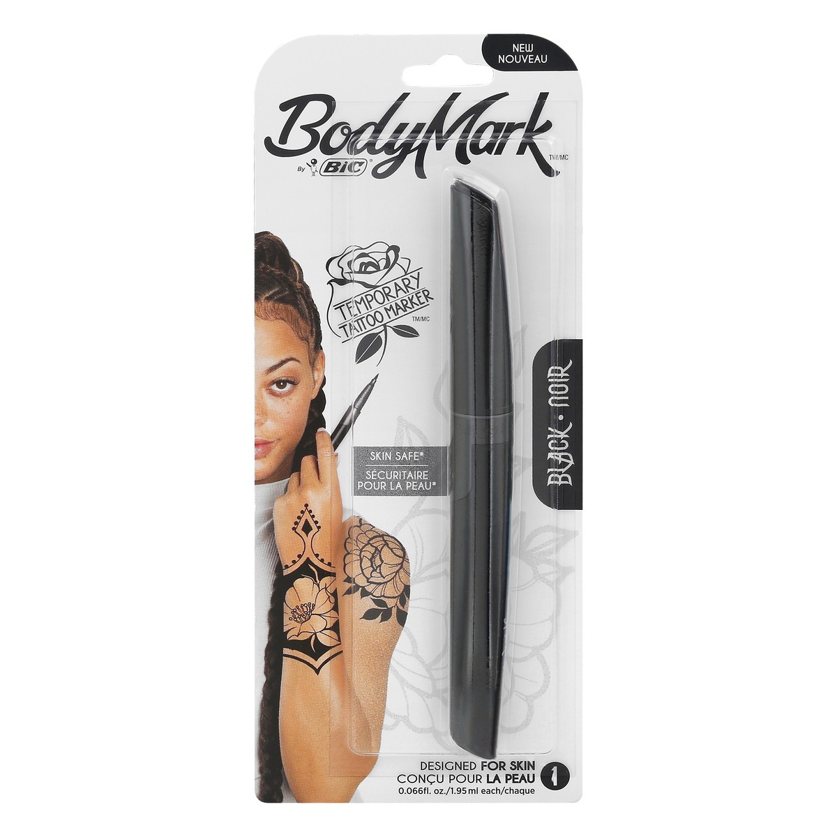 slide 1 of 9, BodyMark Black Temporary Tattoo Marker 0.066 oz, 1 ct