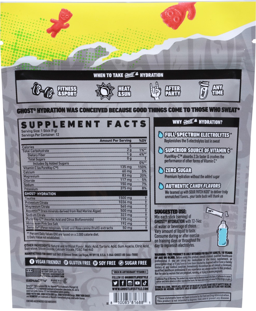GHOST Sour Patch Kids' Redberry Vegan Hydration Sticks - 12pk 12 ct