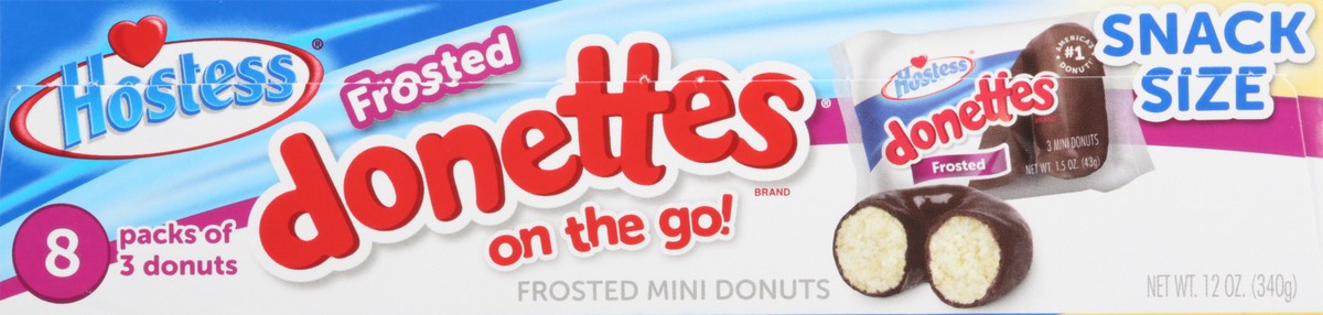 slide 7 of 10, HOSTESS Frosted DONETTES Donuts Snack Pack, 8 Count, 12.0 oz, 12 oz