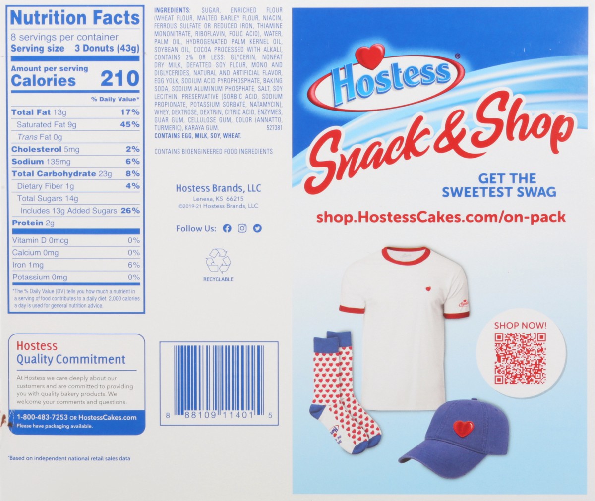 slide 10 of 10, HOSTESS Frosted DONETTES Donuts Snack Pack, 8 Count, 12.0 oz, 12 oz