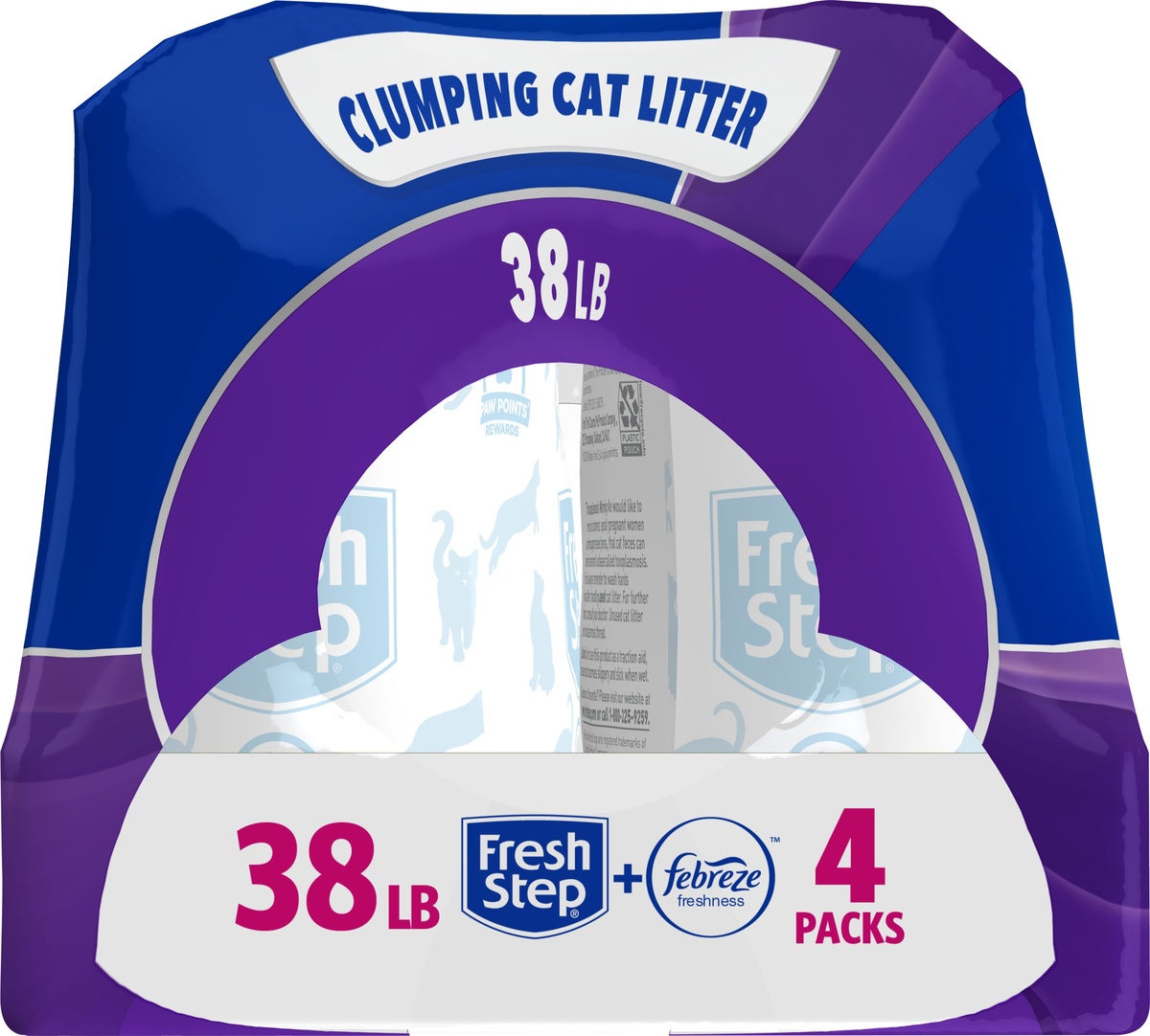 slide 3 of 6, Fresh Step With Febreze Fresh Multi Cat Clumping Litter, 38 lb