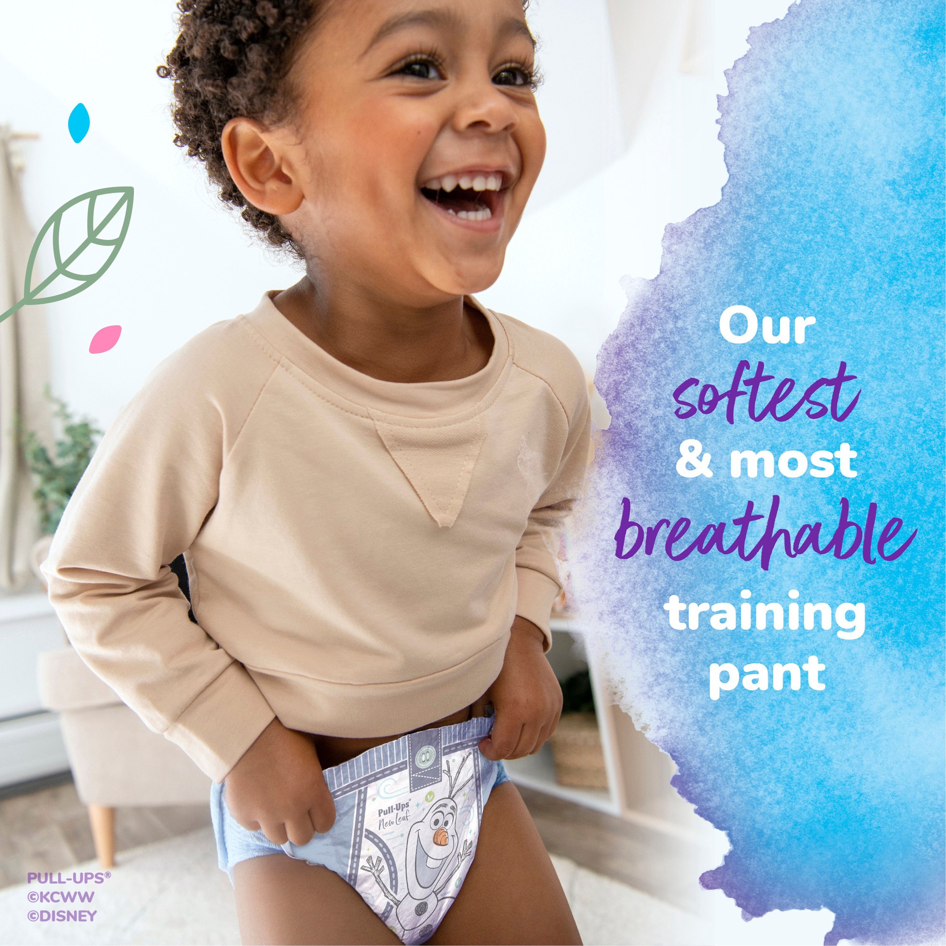 slide 2 of 5, Pull-Ups New Leaf Boys' Disney Frozen Potty Training Pants, 4T-5T (38-50 lbs), 14 Ct, 14 ct