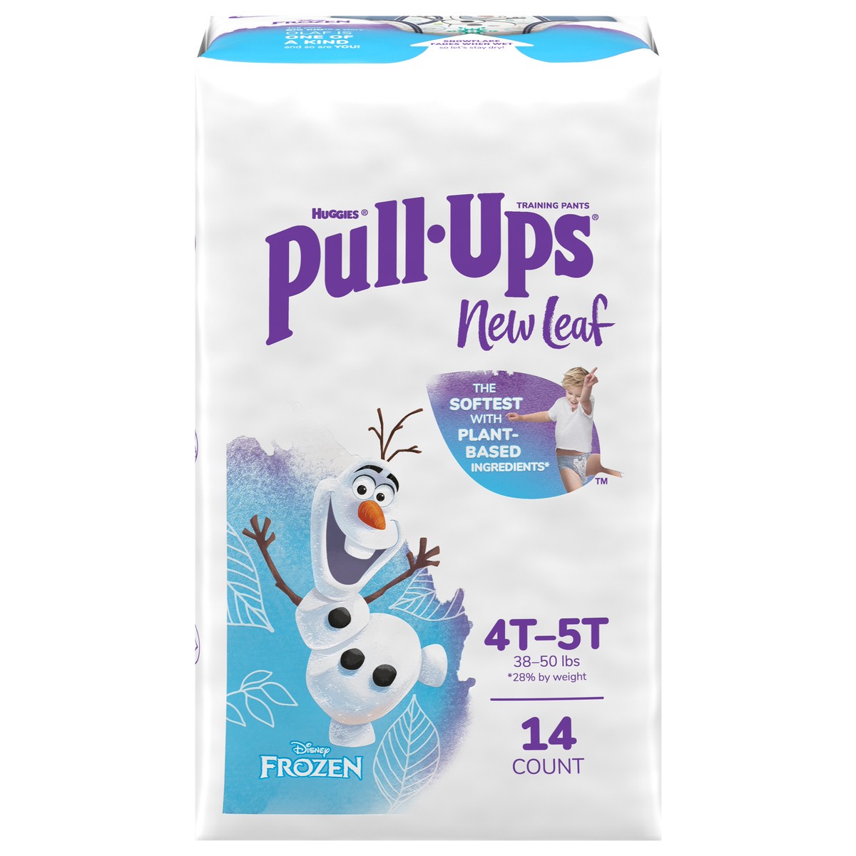 slide 1 of 5, Pull-Ups New Leaf Boys' Disney Frozen Potty Training Pants, 4T-5T (38-50 lbs), 14 Ct, 14 ct