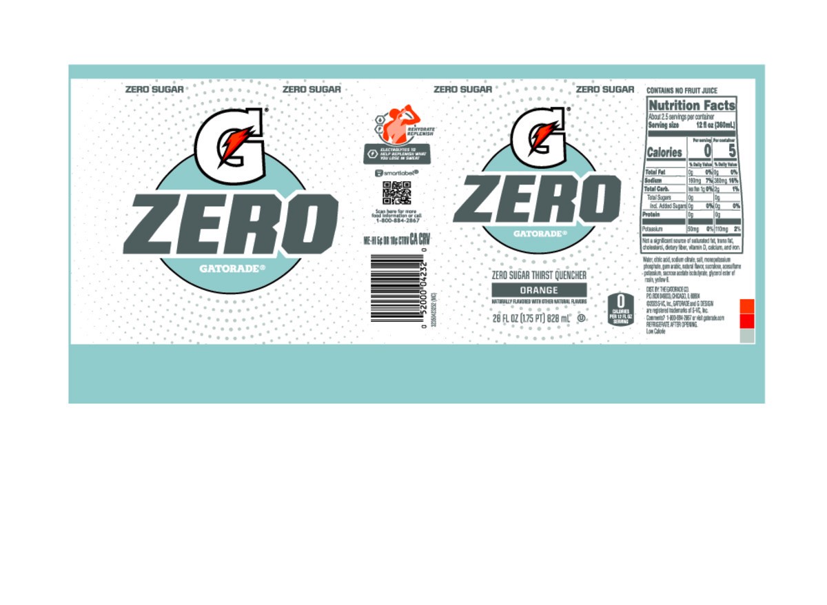 slide 5 of 7, Gatorade Zero Orange Sports Drink - 28 fl oz Bottle, 28 oz