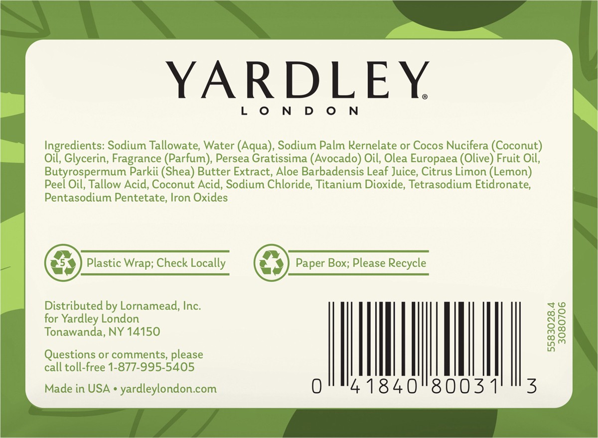 slide 3 of 9, Yardley London Nourishing Bath Soap Bar Aloe & Avocado, Conditions Skin with Creamy Avocado & Olive Extracts, 4.0 oz Bath Bar, 2 Soap Bars, 2 ct