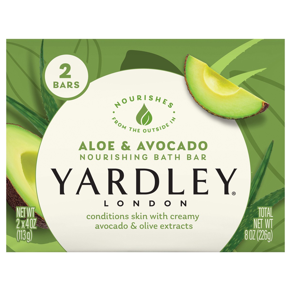 slide 1 of 9, Yardley London Nourishing Bath Soap Bar Aloe & Avocado, Conditions Skin with Creamy Avocado & Olive Extracts, 4.0 oz Bath Bar, 2 Soap Bars, 2 ct