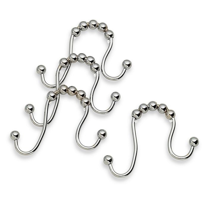 slide 1 of 2, Moen Double Shower Curtain Hooks - Chrome, 12 ct