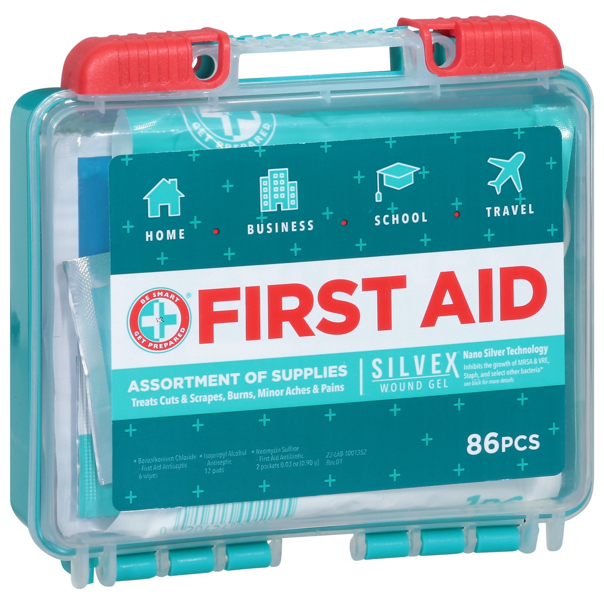 slide 7 of 9, Be Smart Get Prepared First Aif Kit W/ Silvex Would Gel, 86 ct