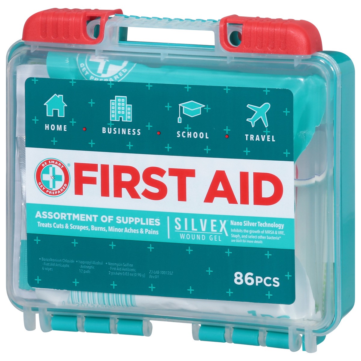 slide 6 of 9, Be Smart Get Prepared First Aif Kit W/ Silvex Would Gel, 86 ct