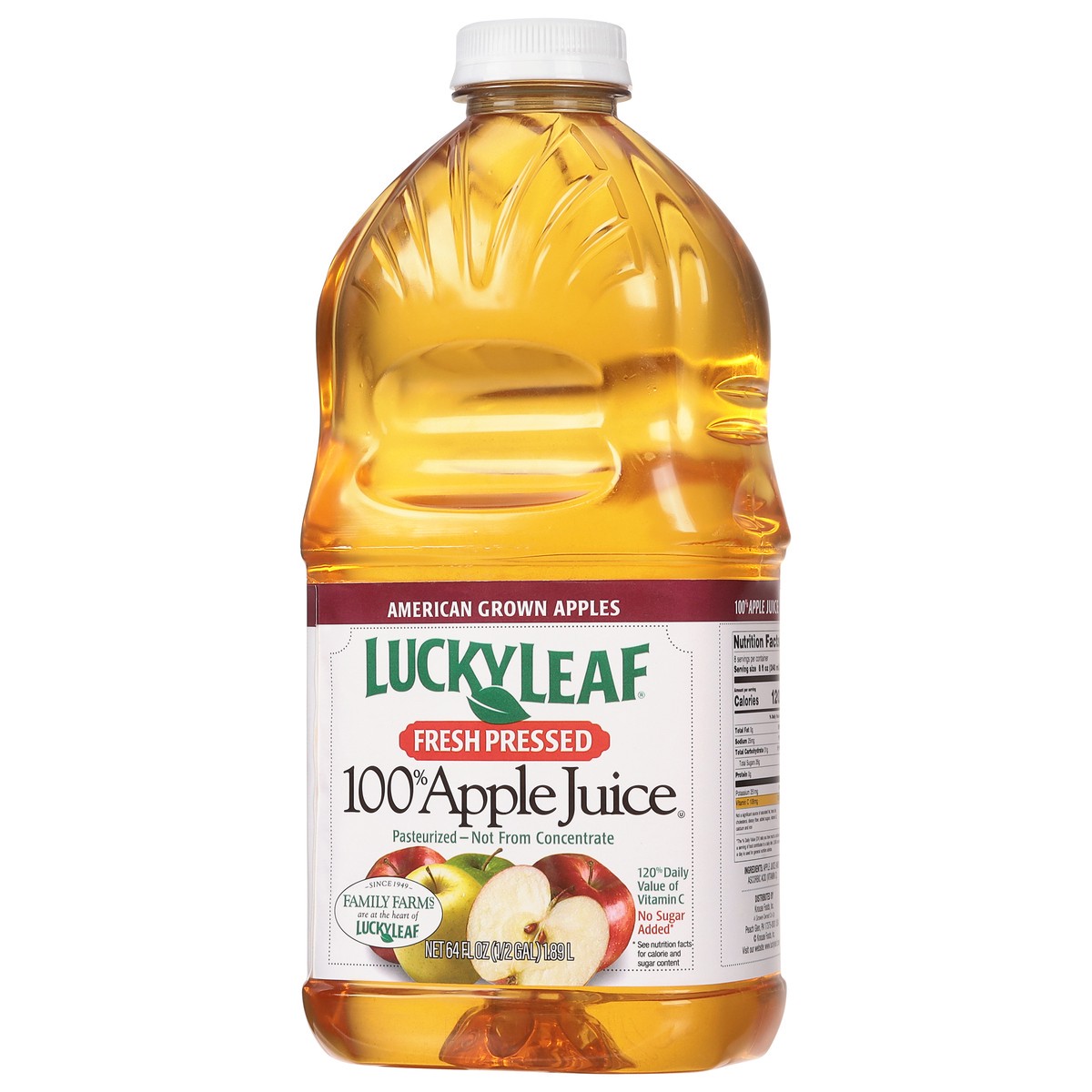 slide 2 of 12, Lucky Leaf Fresh Pressed Apple Juice 64 oz., 64 fl oz