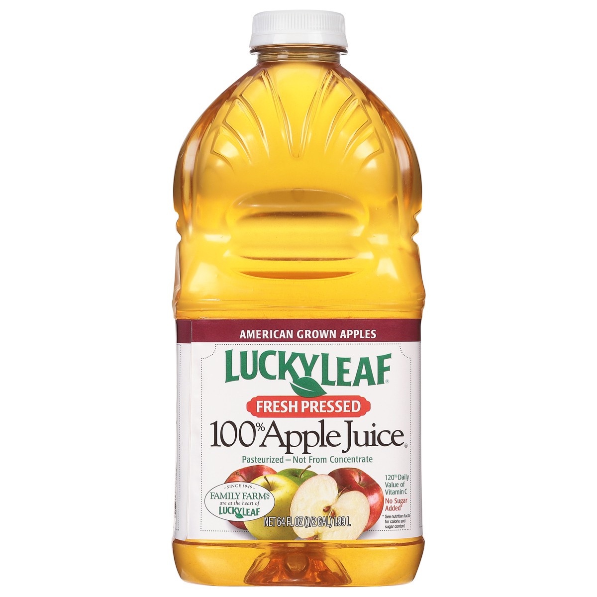 slide 1 of 12, Lucky Leaf Fresh Pressed Apple Juice 64 oz., 64 fl oz