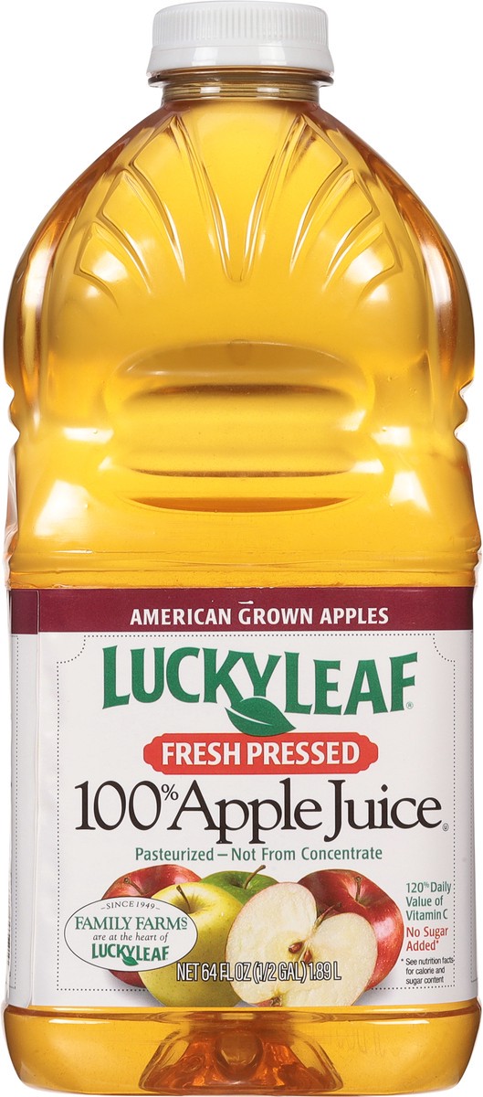 slide 7 of 12, Lucky Leaf Fresh Pressed Apple Juice 64 oz., 64 fl oz