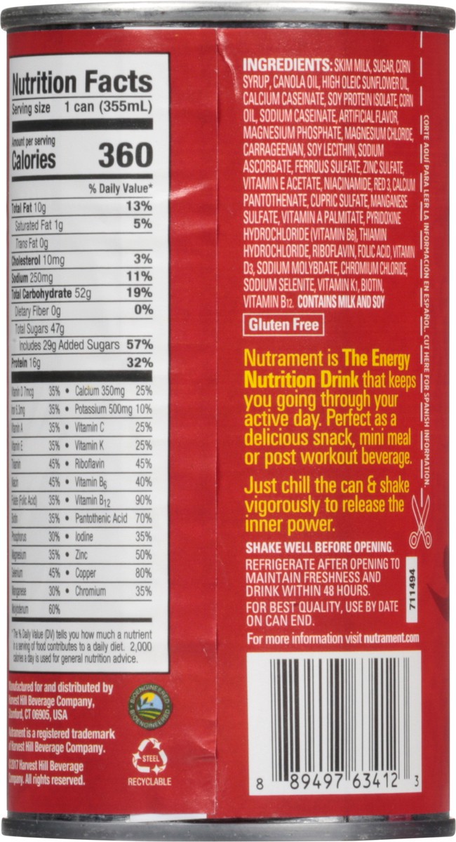 slide 10 of 13, Nutrament Strawberry Energy Nutrition Drink - 12 fl oz, 12 fl oz