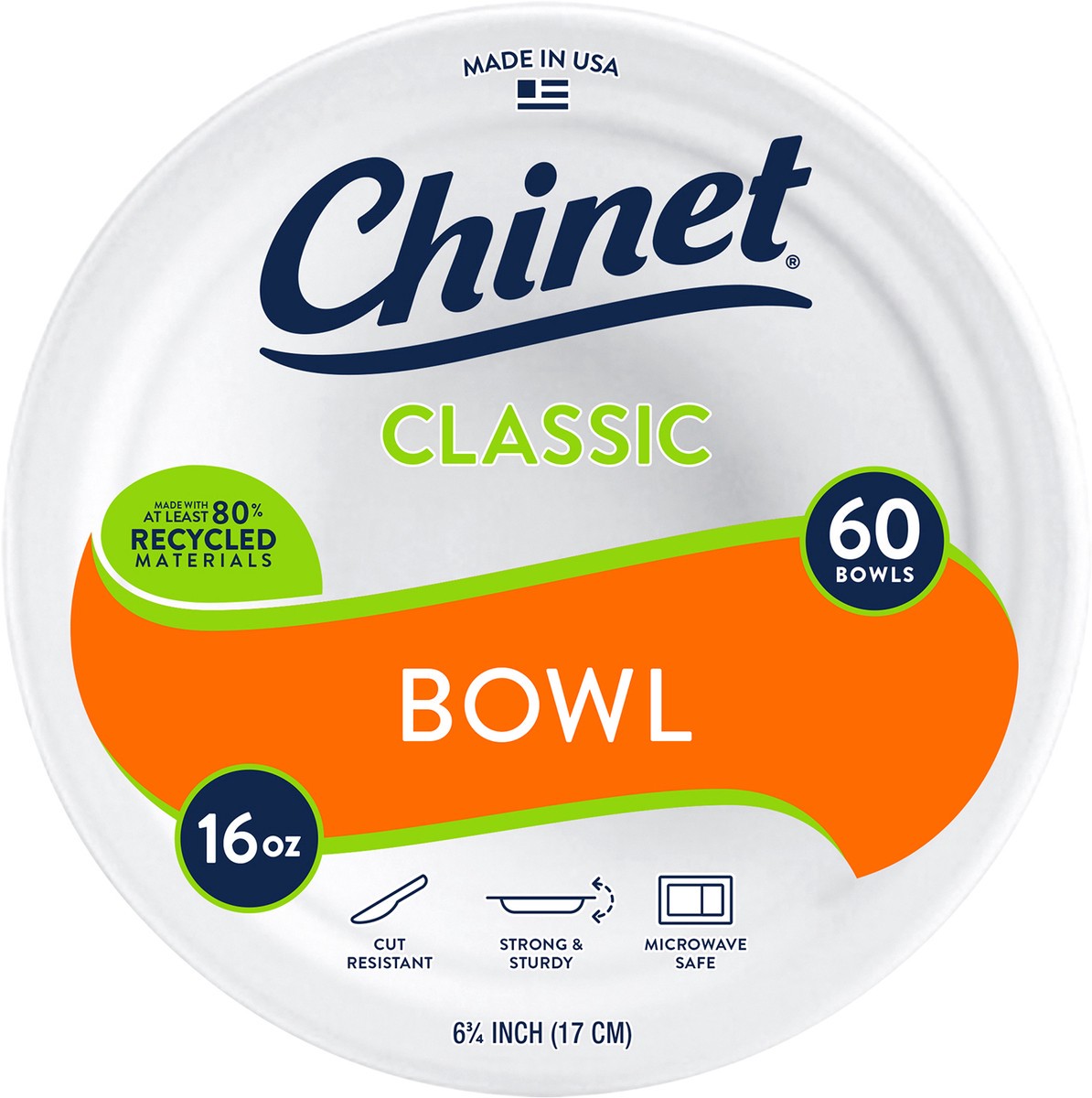 slide 4 of 5, Chinet Classic 16 Ounce Bowls 60 ea, 60 ct