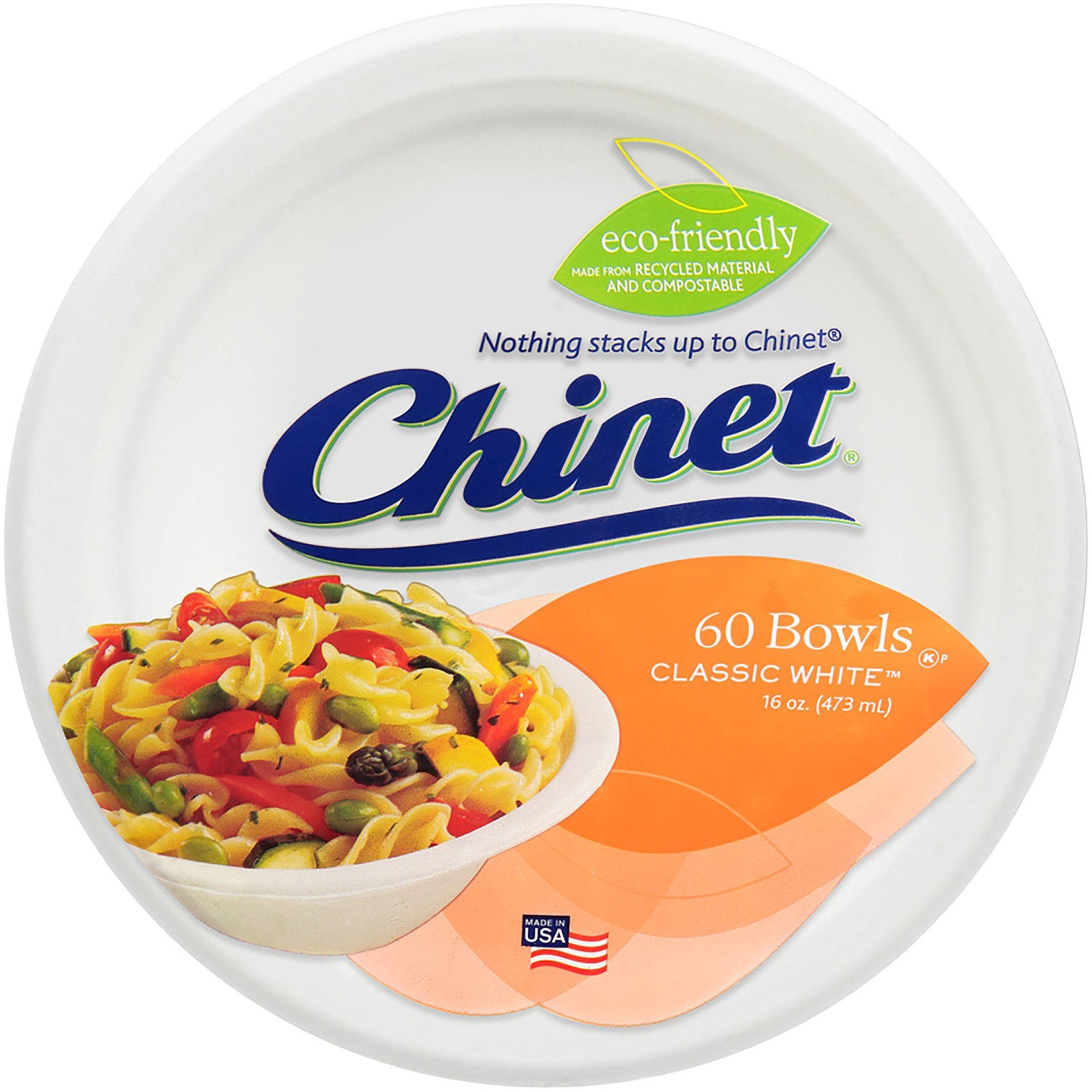 slide 1 of 5, Chinet Classic 16 Ounce Bowls 60 ea, 60 ct