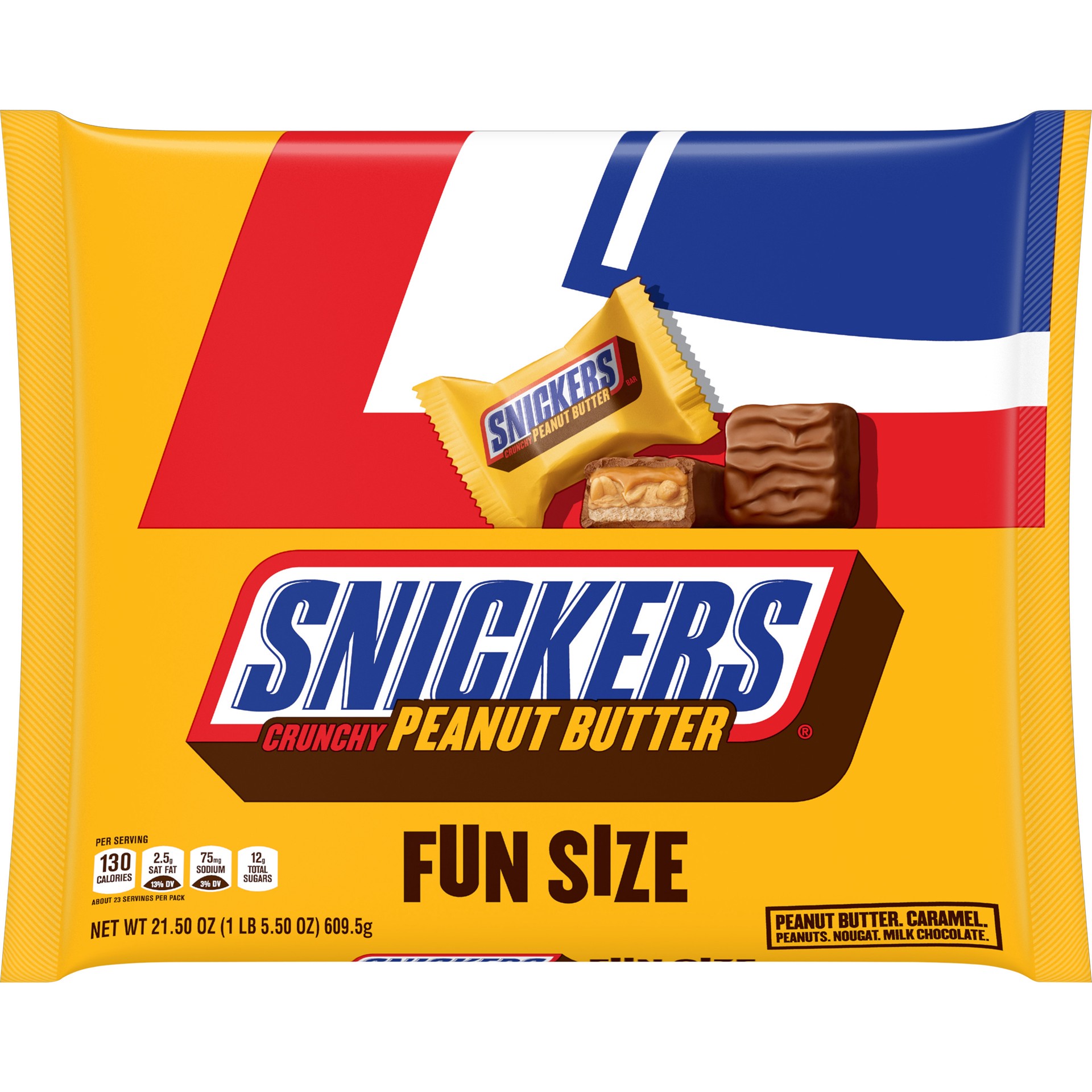 slide 1 of 6, Snickers, Peanut Butter Squared Fun Size Chocolate Halloween Candy Bars, 21.5 Oz, 21.5 oz