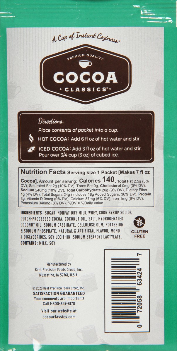 slide 5 of 13, Cocoa Classics Mint & Chocolate Cocoa Mix - Naturally and Artificially Flavored, 1.25 oz