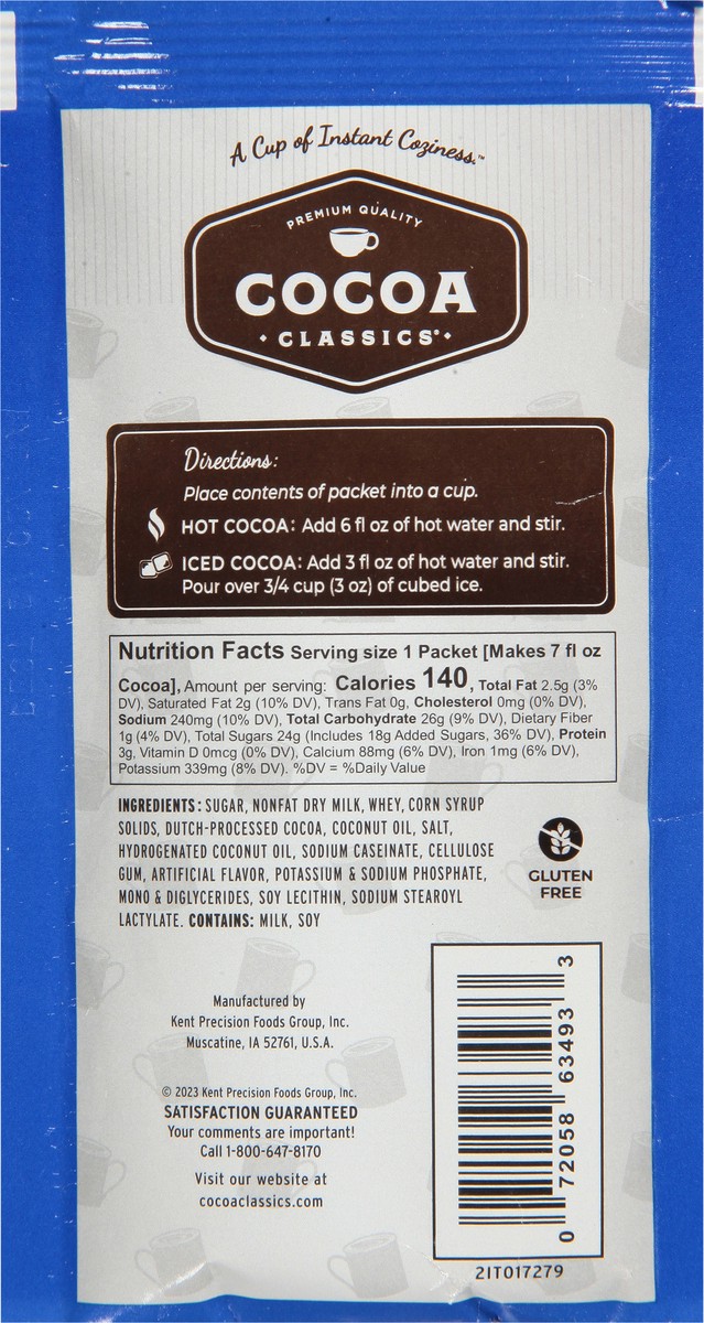 slide 13 of 13, Cocoa Classics Hazelnut & Chocolate Cocoa Mix 1.25 oz, 12 ct