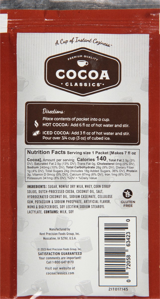 slide 13 of 13, Cocoa Classics Chocolate Supreme Cocoa Mix Packet, 1.25 oz