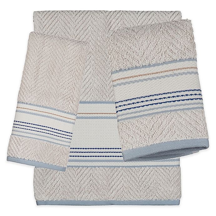 slide 1 of 1, Creative Bath Ticking Stripe Bath Towel, 1 ct