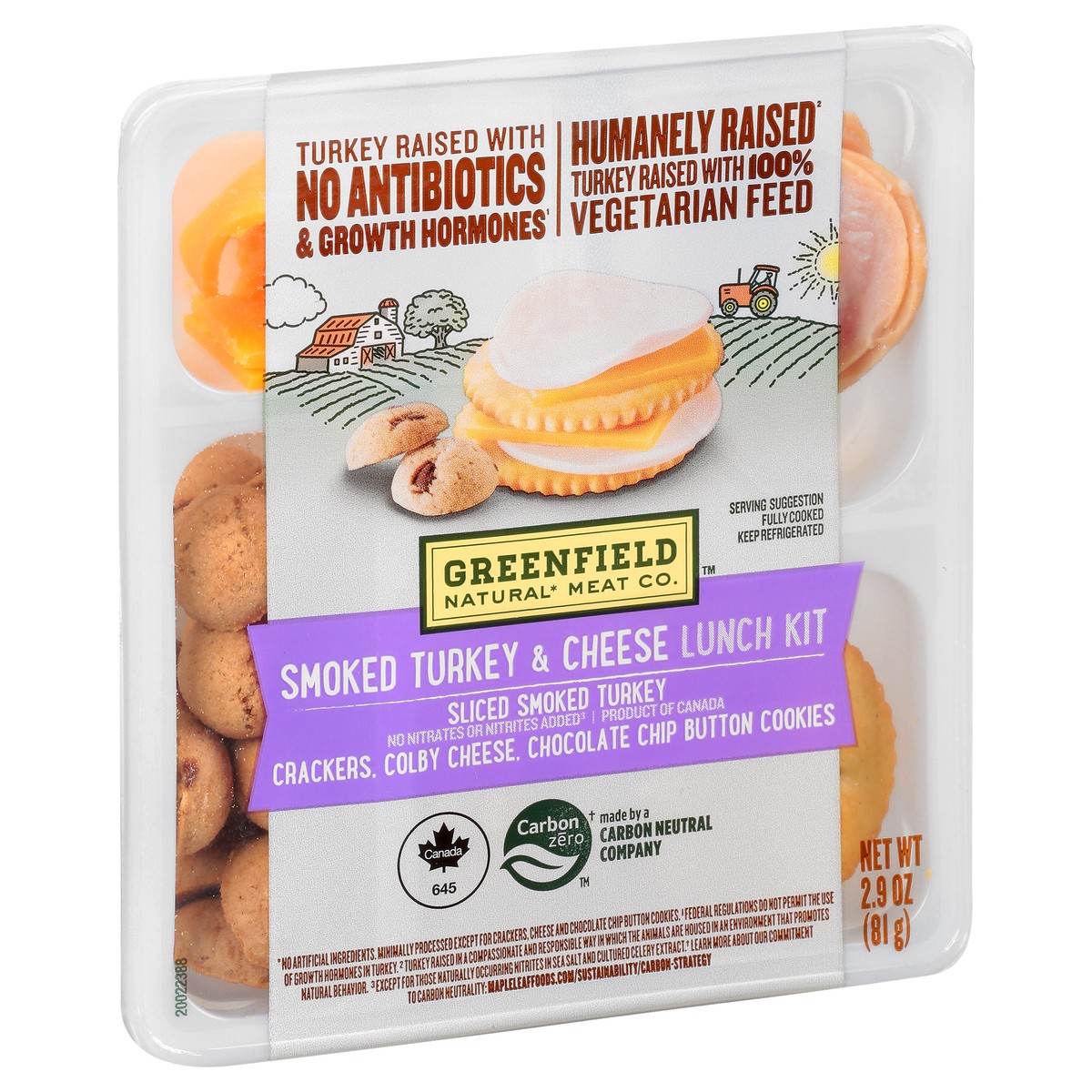 slide 4 of 11, Greenfield Lunch Kit, Smoked Turkey & Colby Cheese, 2.9 oz, 2.9 oz