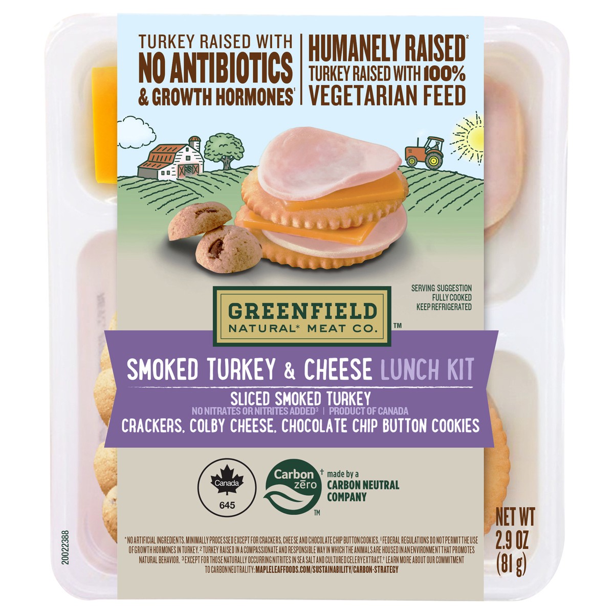 slide 1 of 11, Greenfield Lunch Kit, Smoked Turkey & Colby Cheese, 2.9 oz, 2.9 oz
