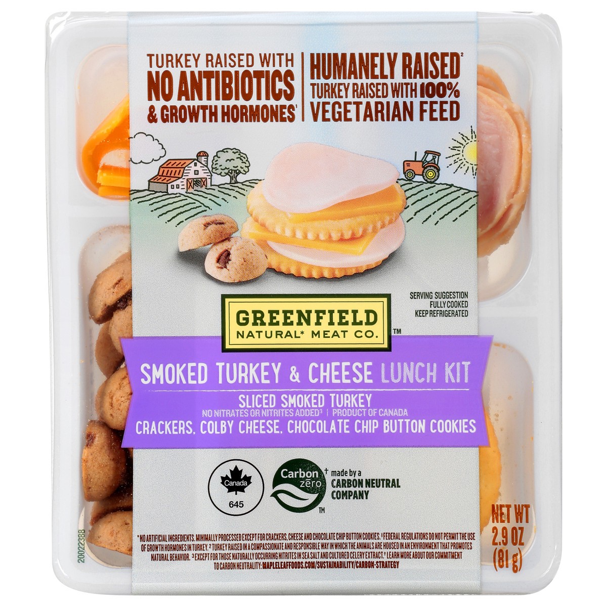 slide 11 of 11, Greenfield Lunch Kit, Smoked Turkey & Colby Cheese, 2.9 oz, 2.9 oz