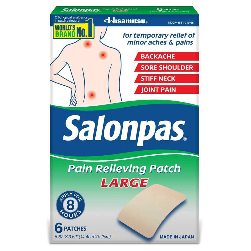 slide 1 of 4, Salonpas Large 6ct, 6 ct