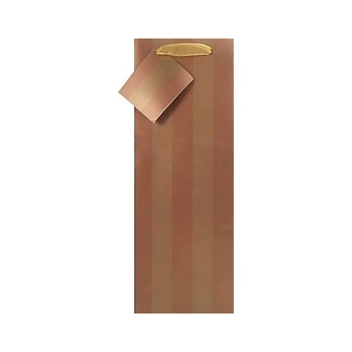 slide 1 of 1, The Gift Wrap Company Gold Matte Striped Bottle Bag, 1 ct