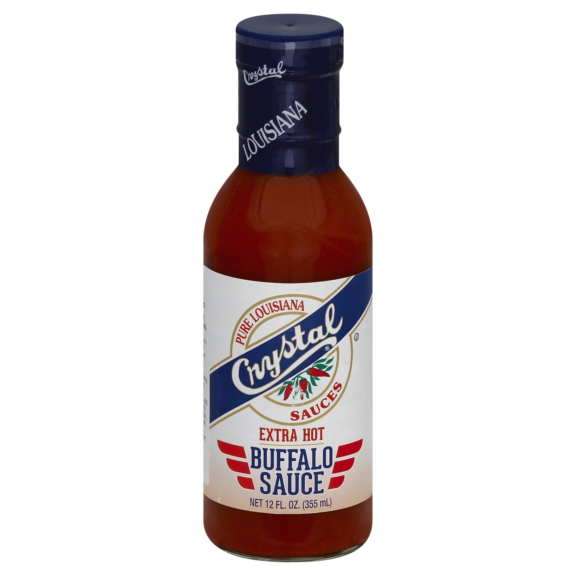 slide 1 of 1, Crystal Extra Hot Buffalo Sauce, 12 oz